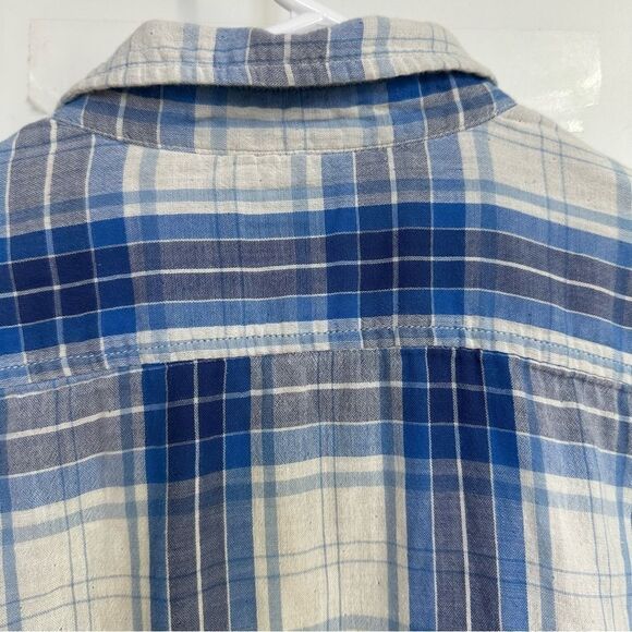 Lucky Brand Mens' Size. XL Blue and White Plaid L/S Button Down Shirt - Picture 8 of 9